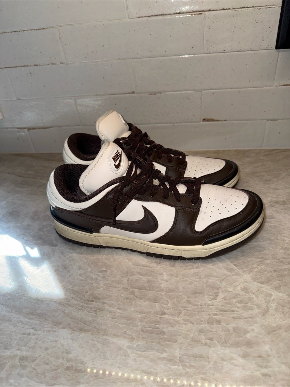 Nike Dunk Low in BaroqueBrown and White size 10.5